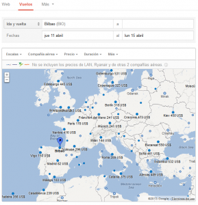 google flights screetshot