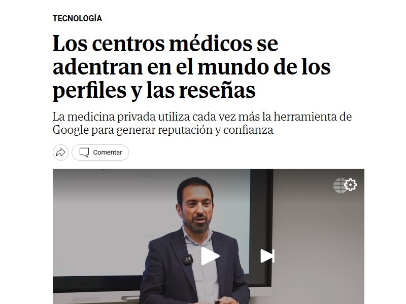 El Mundo recoge la ponencia de Asier Ibarrondo en la sede de Unidad Editorial, sobre reseñas de Internet en Hospitales y Clínicas