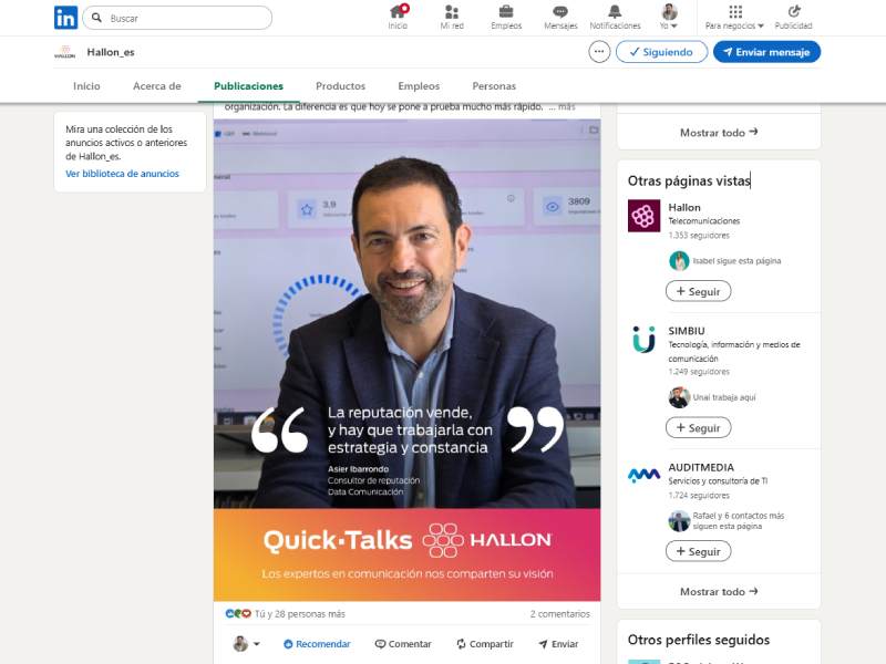 Hablando sobre reputación en los Hallon Quick Talks
